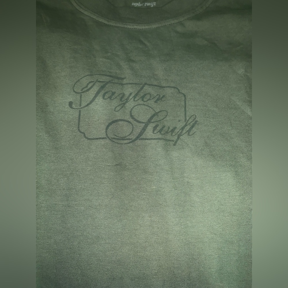 taylor swift official evermore merch green long sleeve top